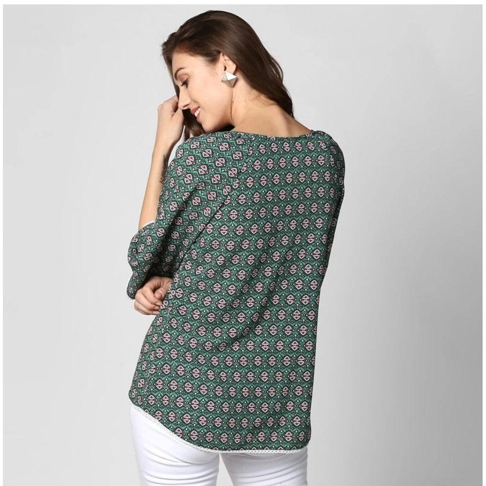 Ranili Polyester Printed 3-4th Sleeves Top