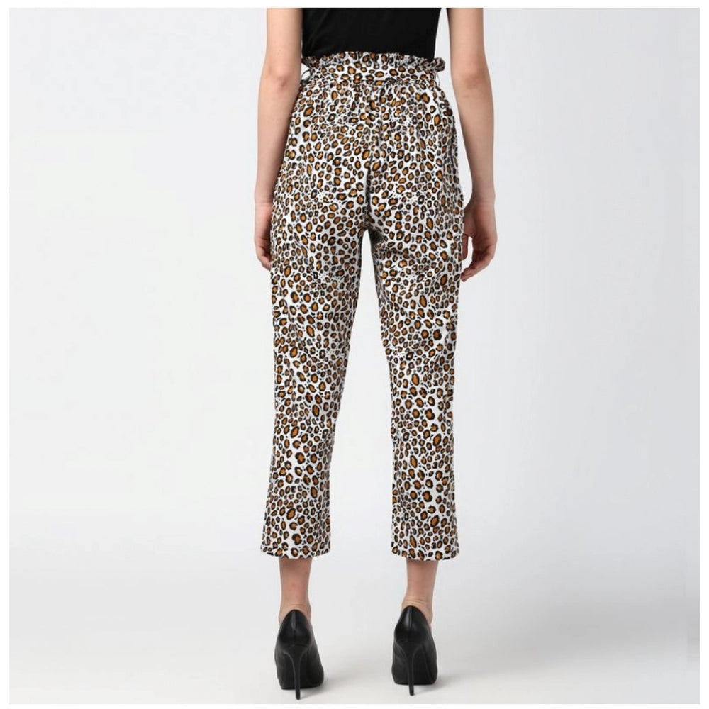 Ranili Polyester Animal Print Elasticated Trousers