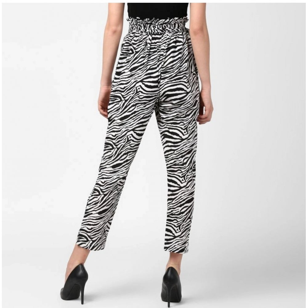 Ranili Polyester Animal Print Elasticated Trousers