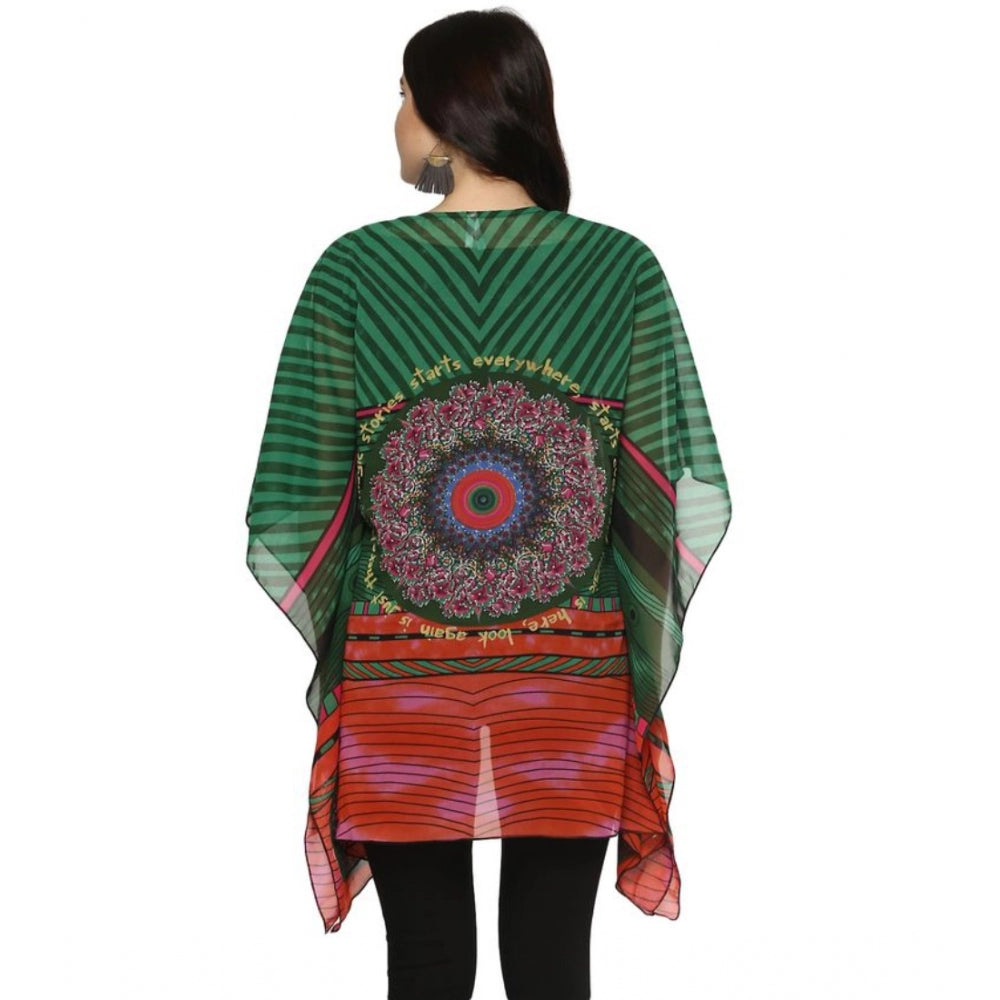 Ranili Polyester Printed Kaftan Sleeve Shrug