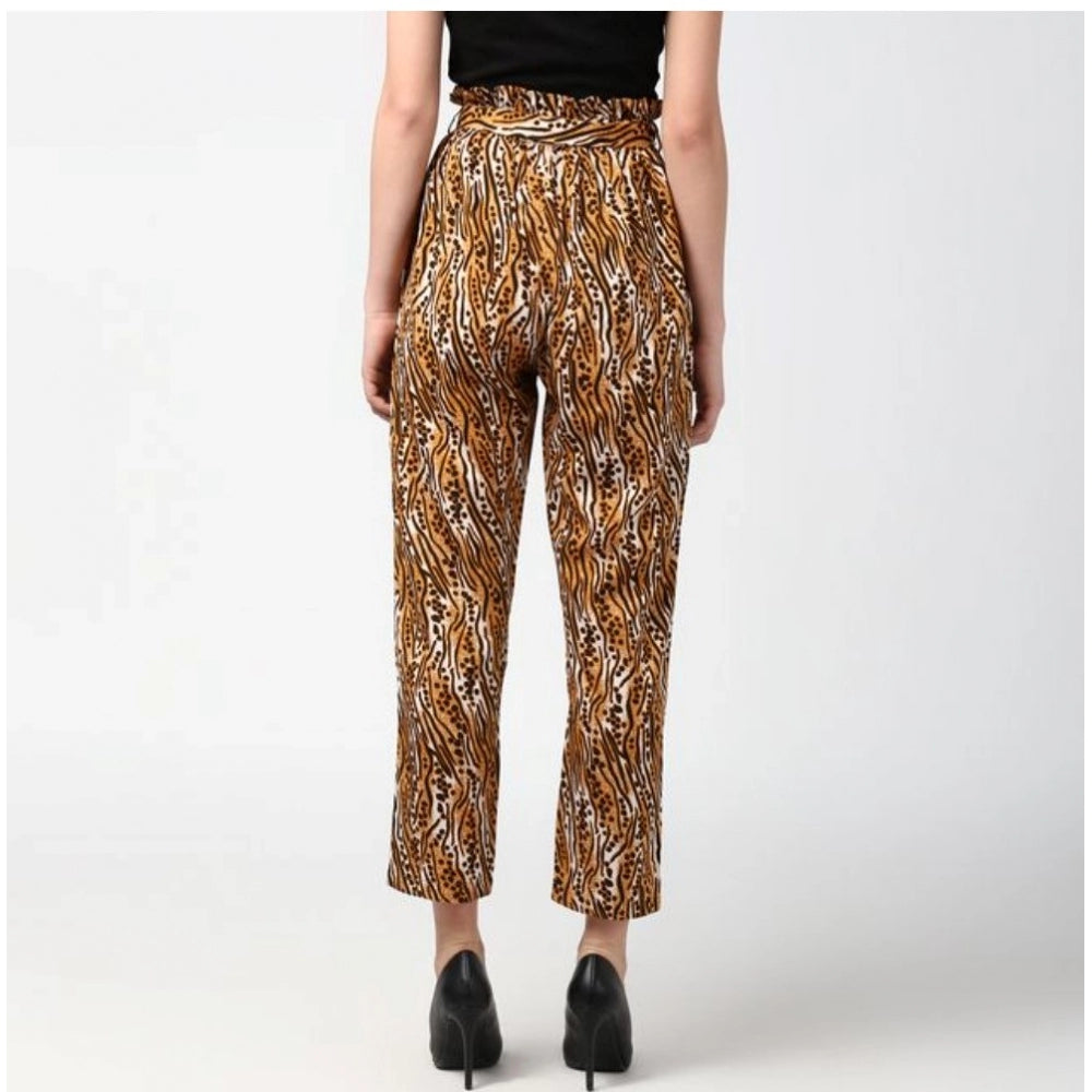 Ranili Polyester Animal Print Elasticated Trousers