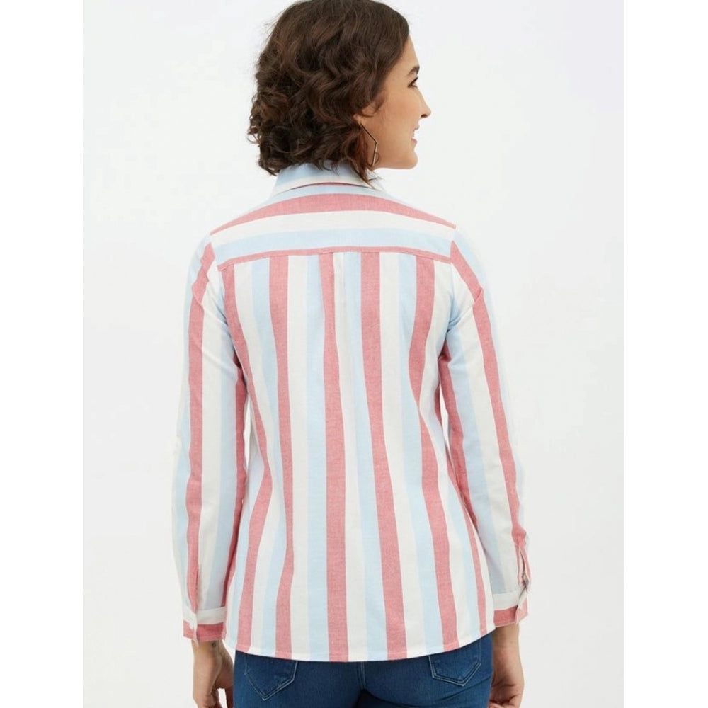 Ranili Cotton Striped Long Sleeves Standard Length Shirt