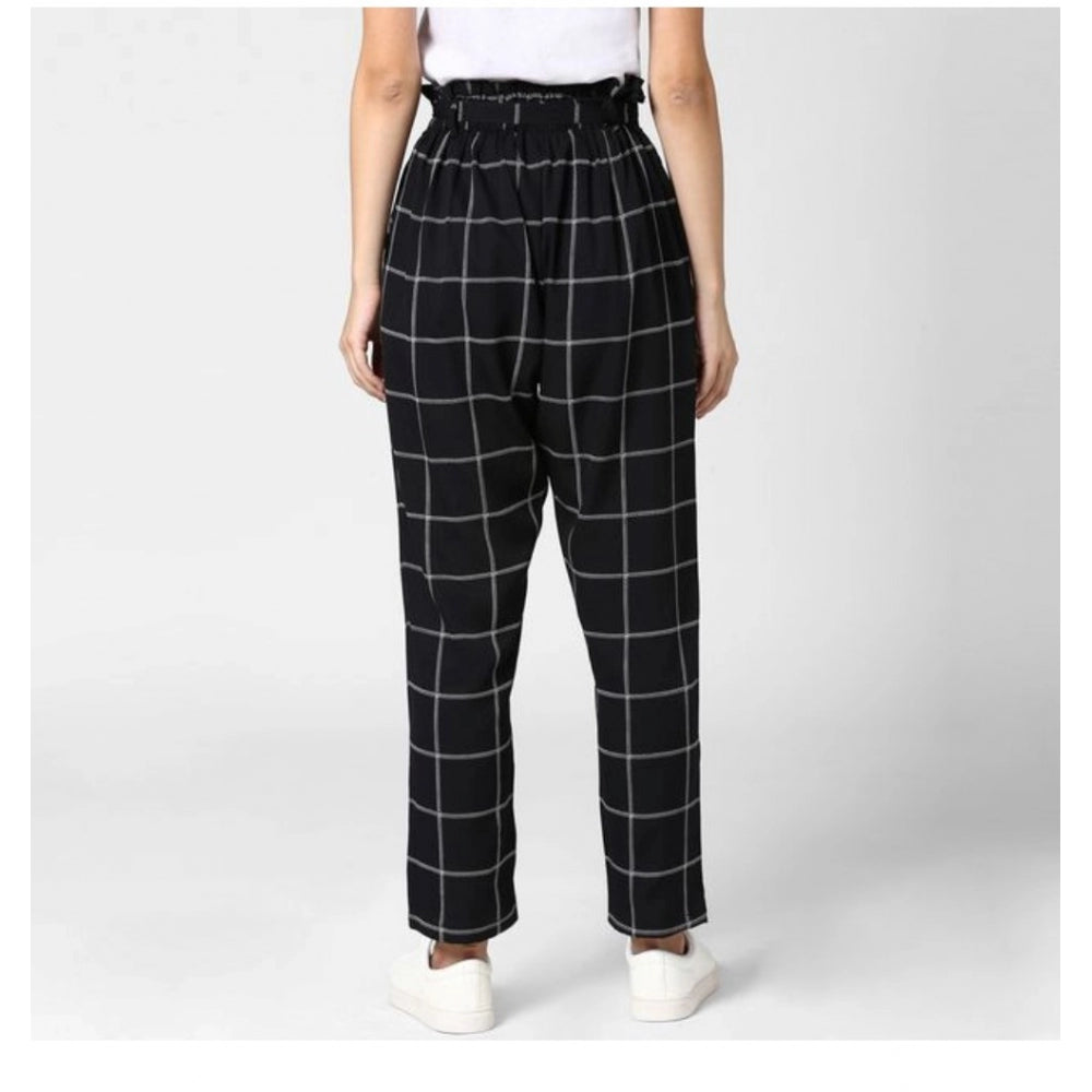 Ranili Polyester Checkered Elasticated Trousers