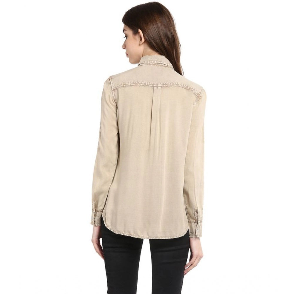 Ranili Rayon Solid Long Sleeves Standard Length Shirt