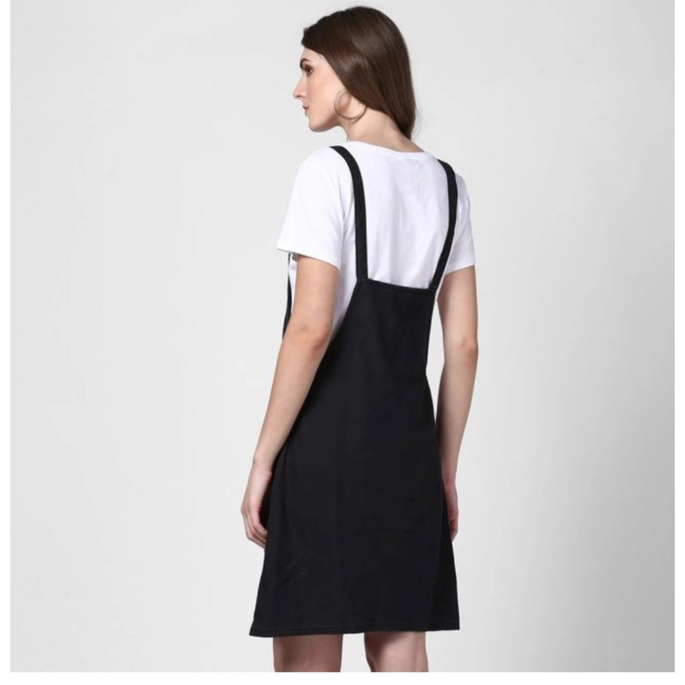 Ranili Denim Solid Shoulder Straps Above Knee Dungaree