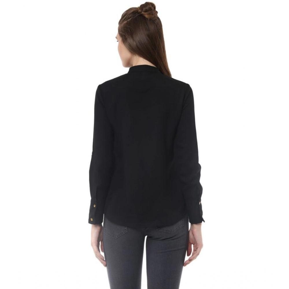 Ranili Polyester Ruffled Long Sleeves Top