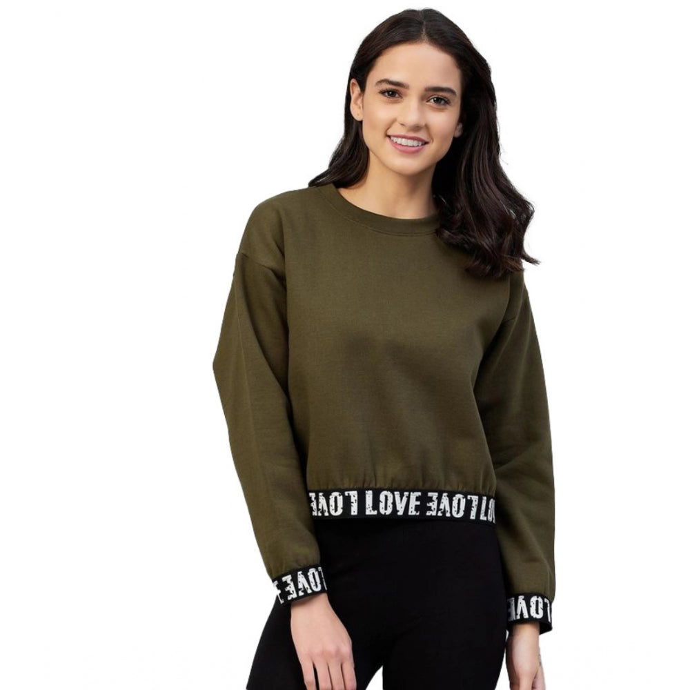 Ranili Fleece Solid Long Sleeves Sweatshirt