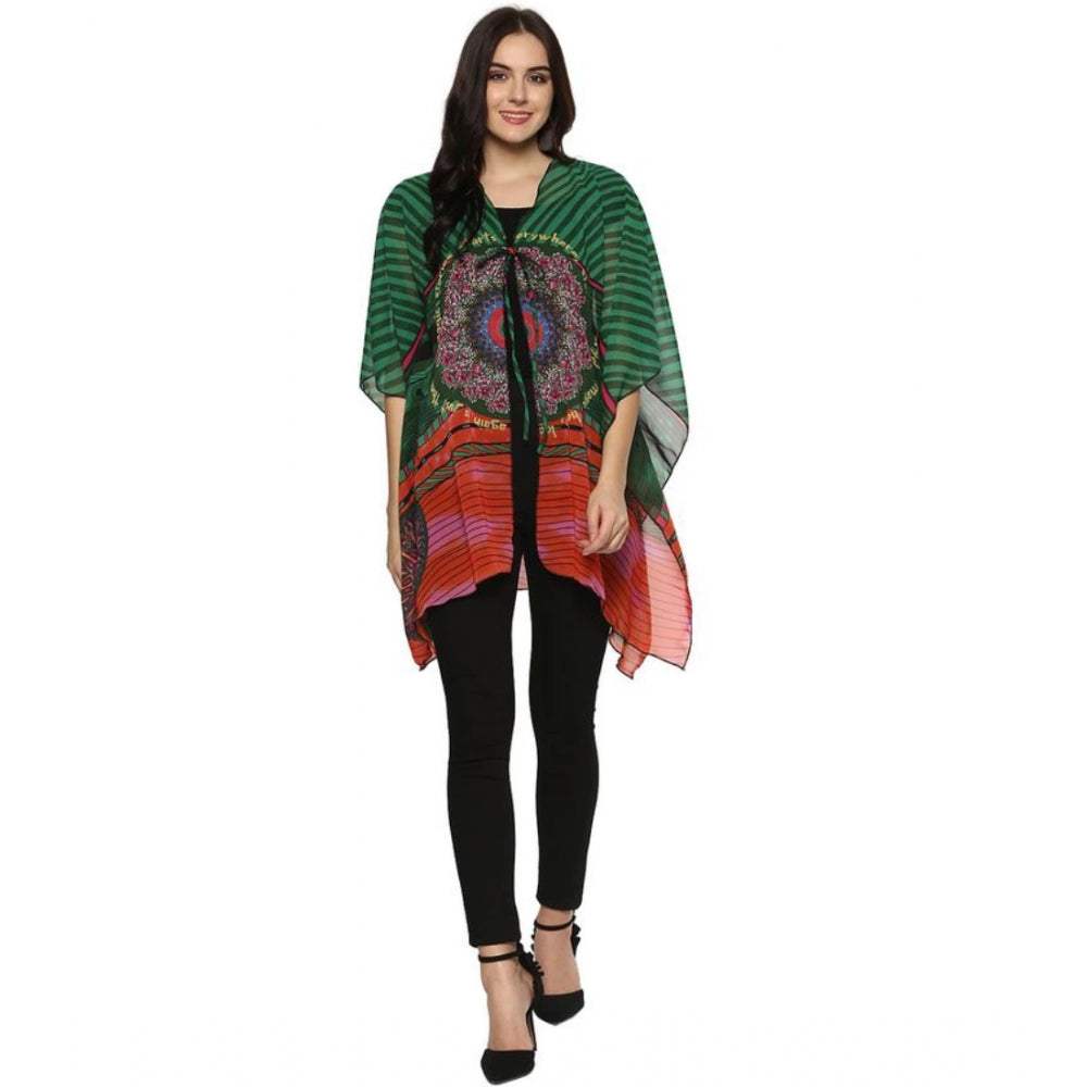 Ranili Polyester Printed Kaftan Sleeve Shrug