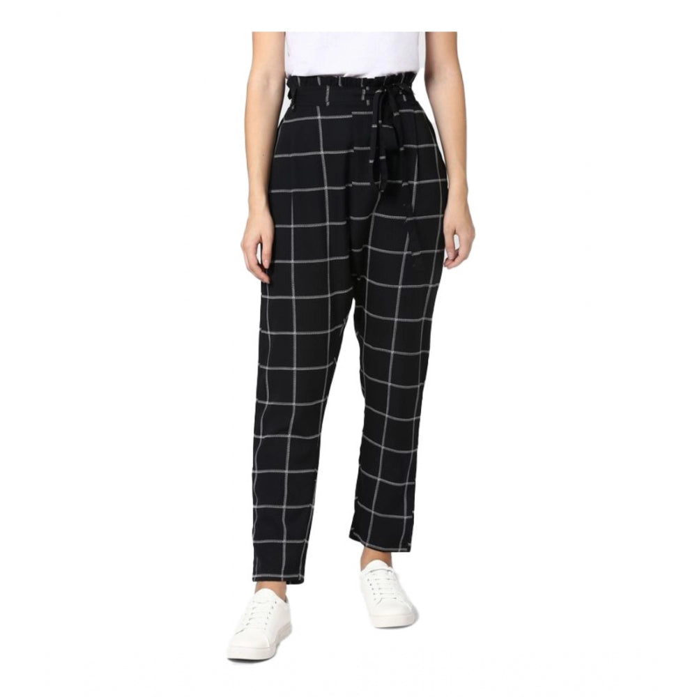 Ranili Polyester Checkered Elasticated Trousers