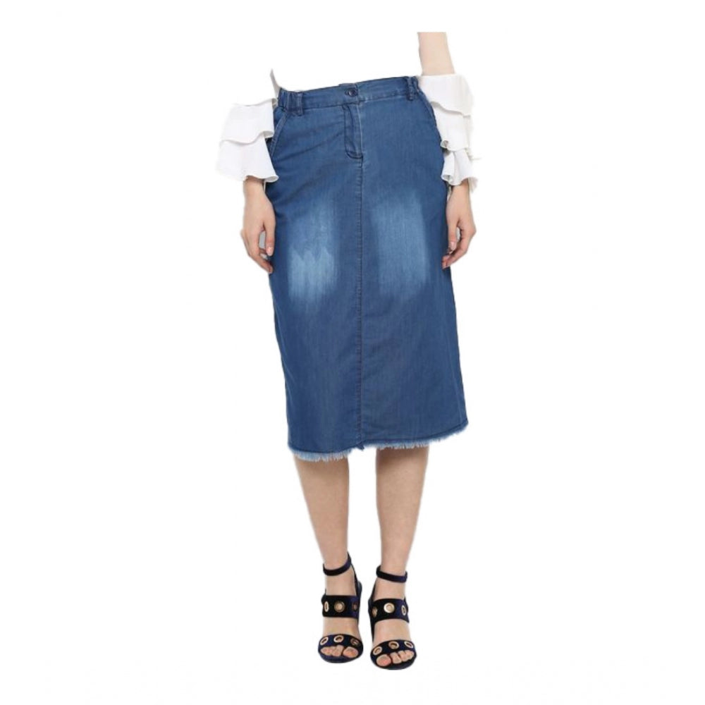 Ranili Denim Washed Buttoned Skirt