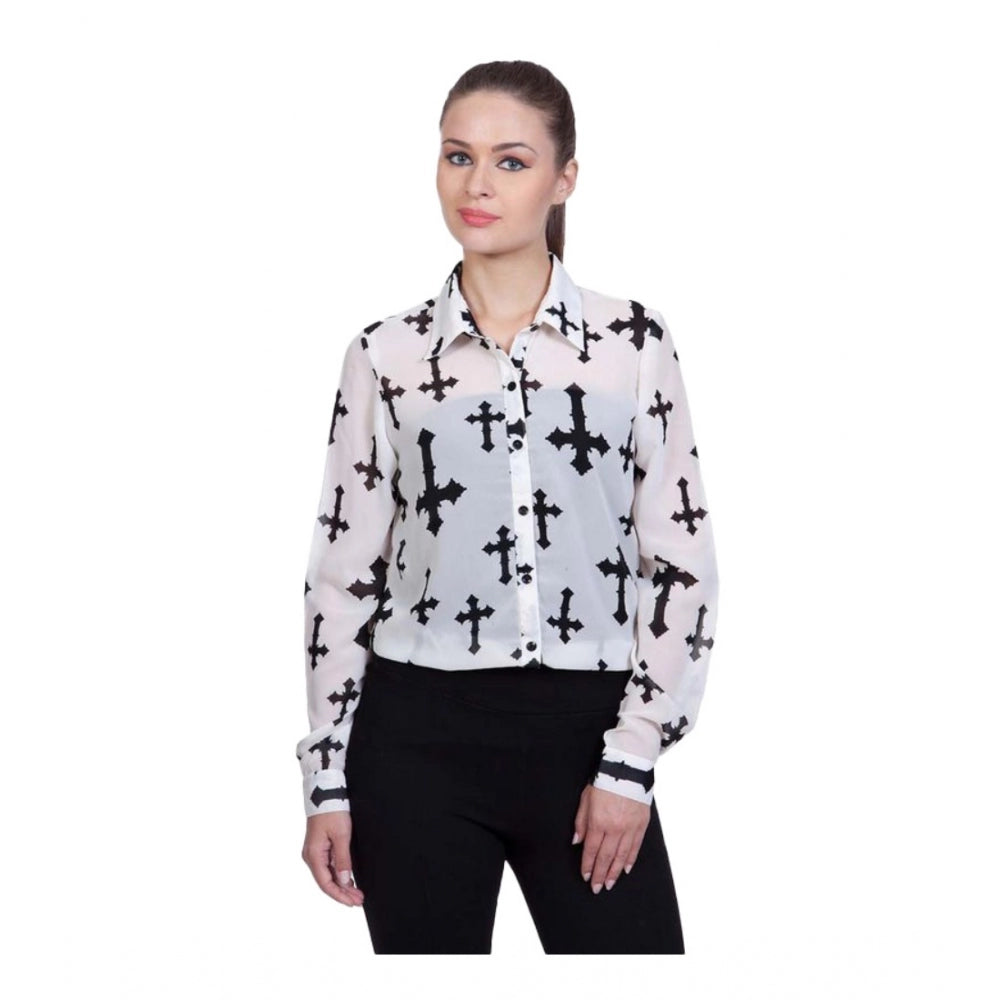 Ranili Polyester Printed Long Sleeves Standard Length Shirt