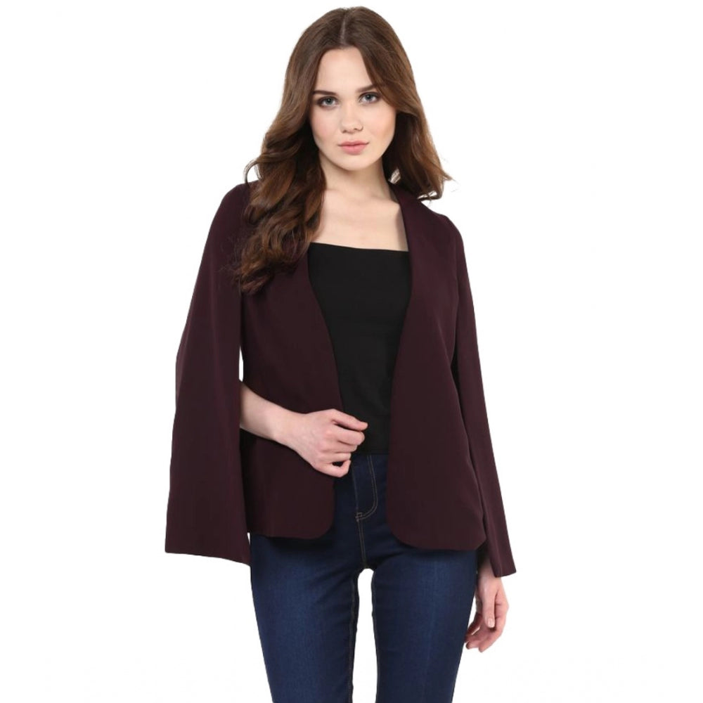 Ranili Polyester Solid Cape Sleeve Blazer