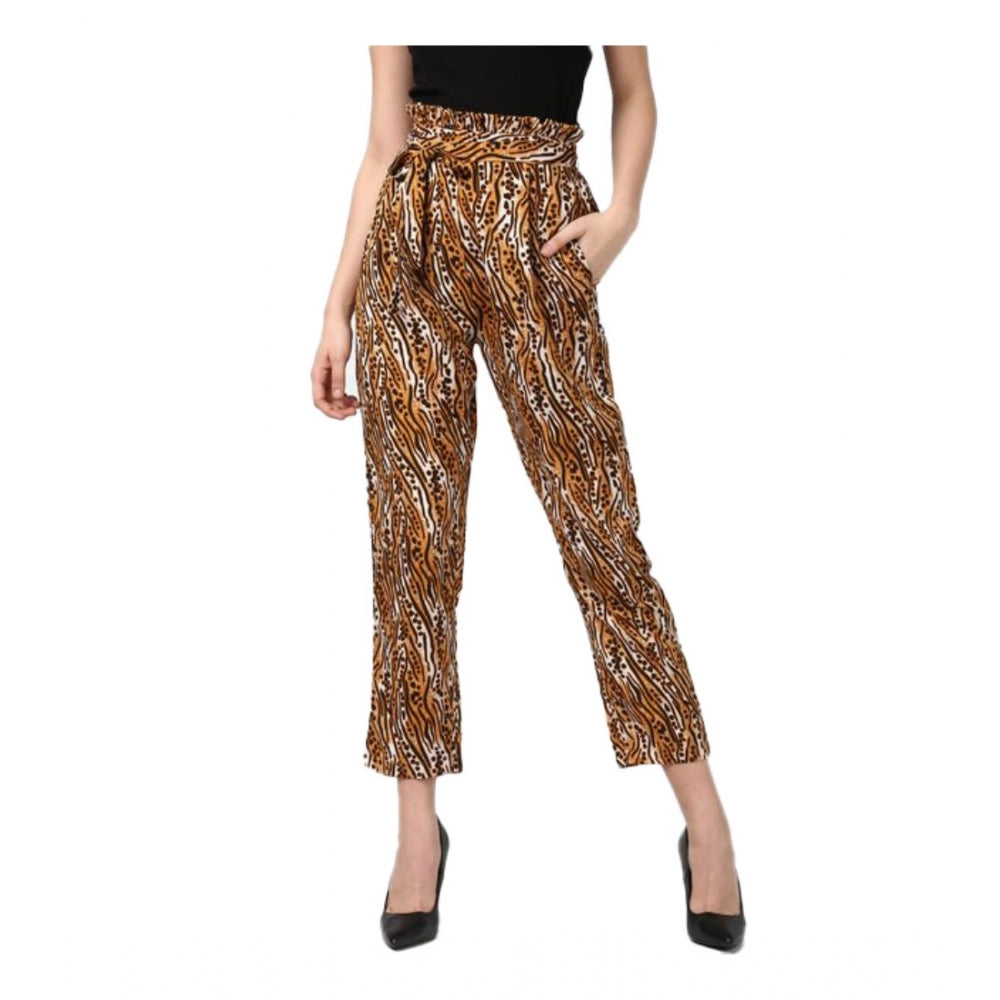 Ranili Polyester Animal Print Elasticated Trousers