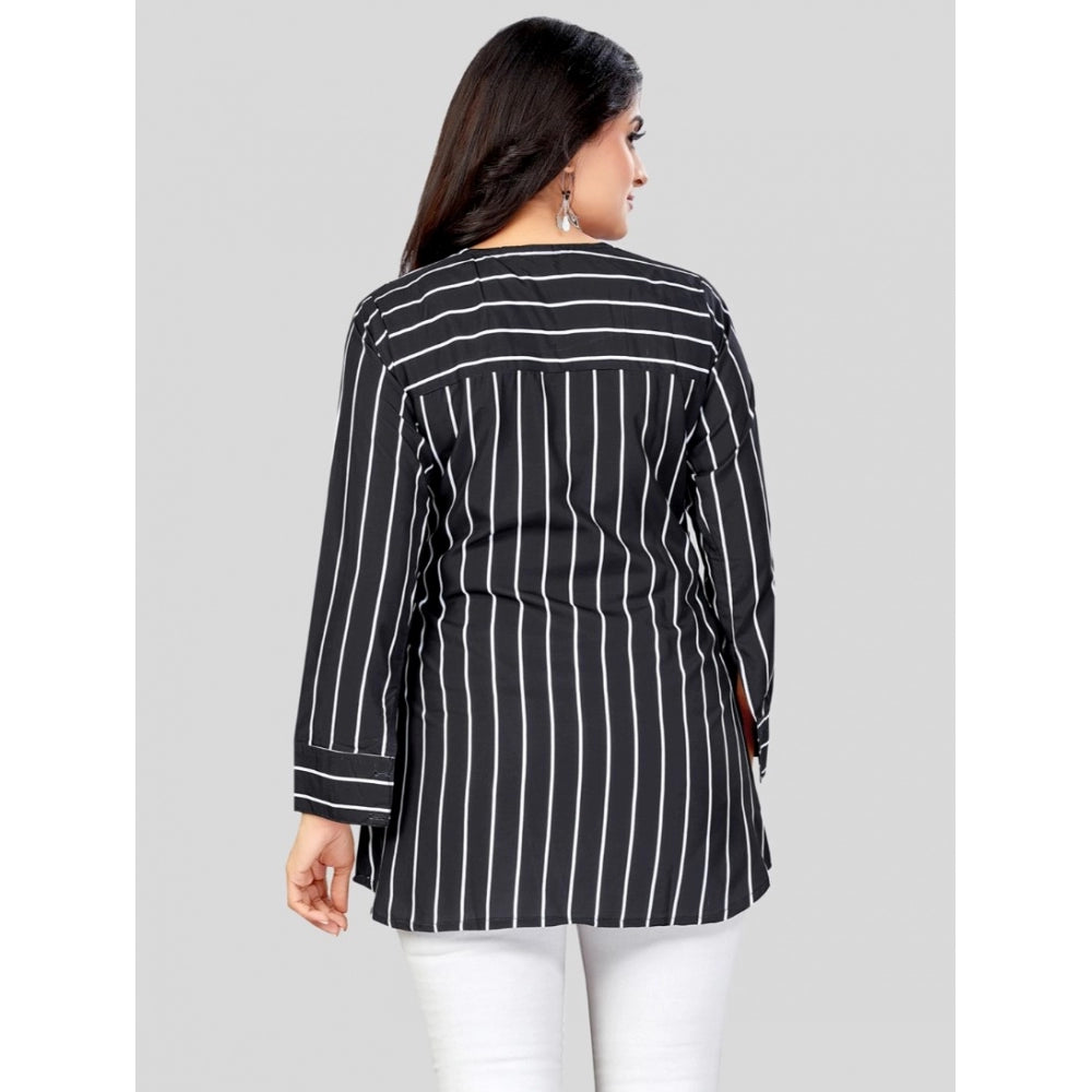Ranili Poly Crepe V-neck Full Sleeves Short Top