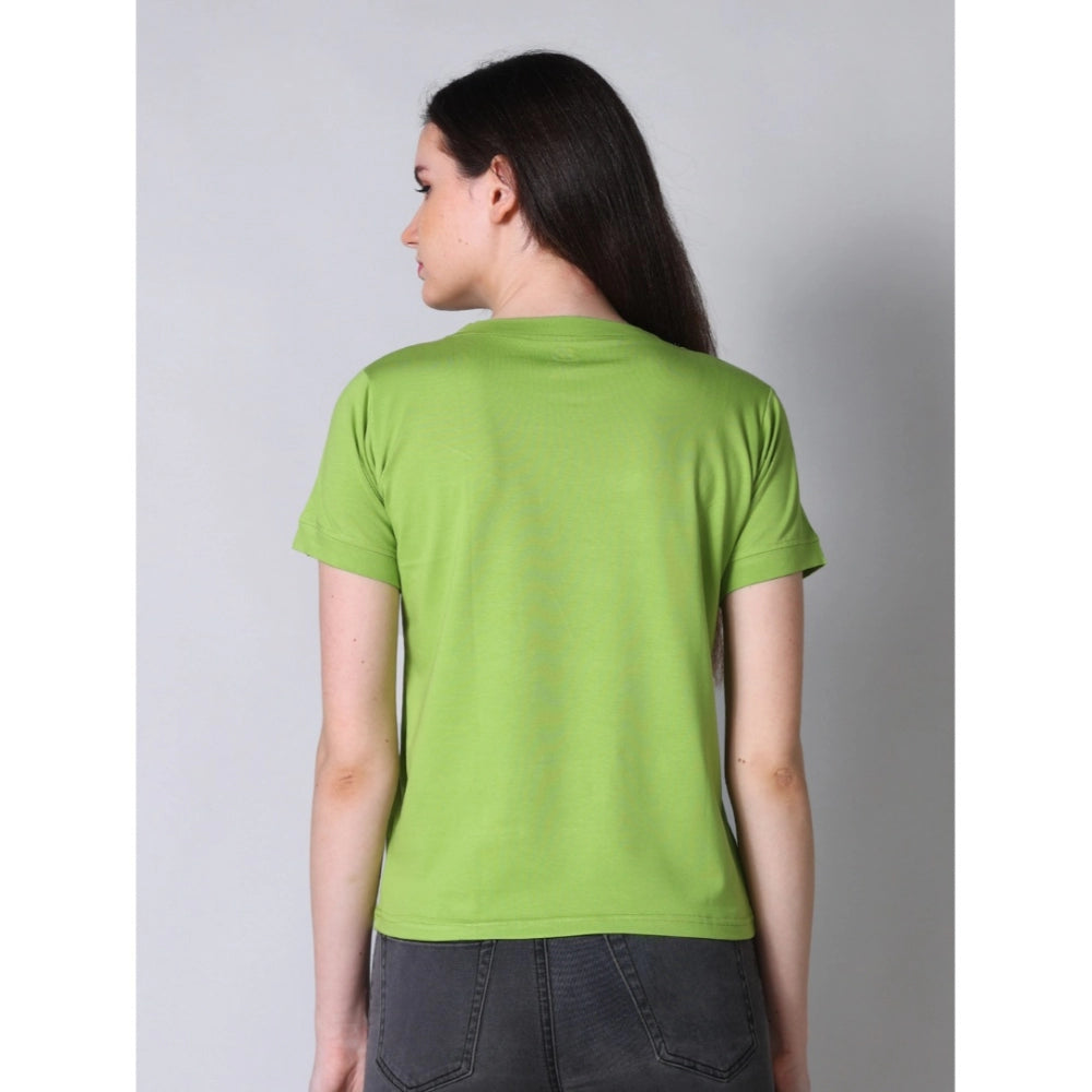 Ranili Cotton Blended Solid Round Neck Half Sleeve T-shirt