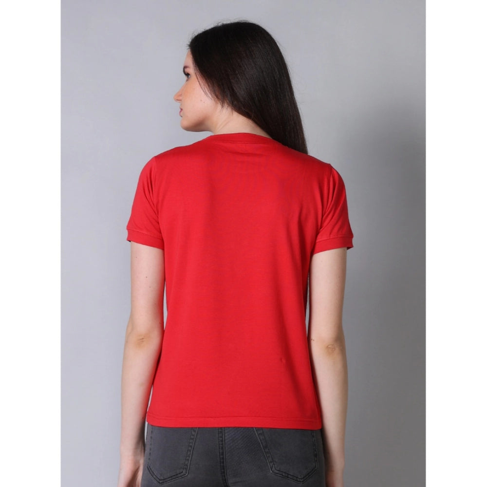 Ranili Cotton Blended Solid Round Neck Half Sleeve T-shirt