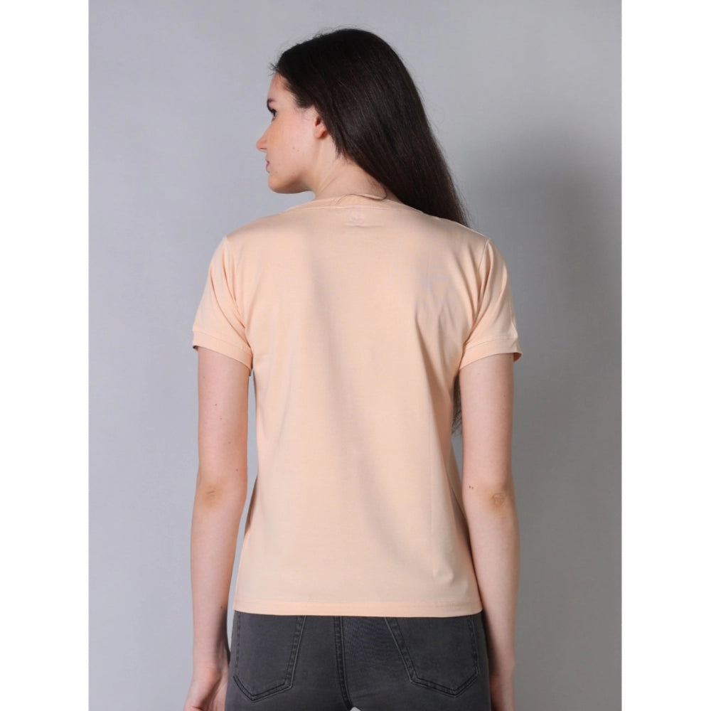 Ranili Cotton Blended Solid Round Neck Half Sleeve T-shirt