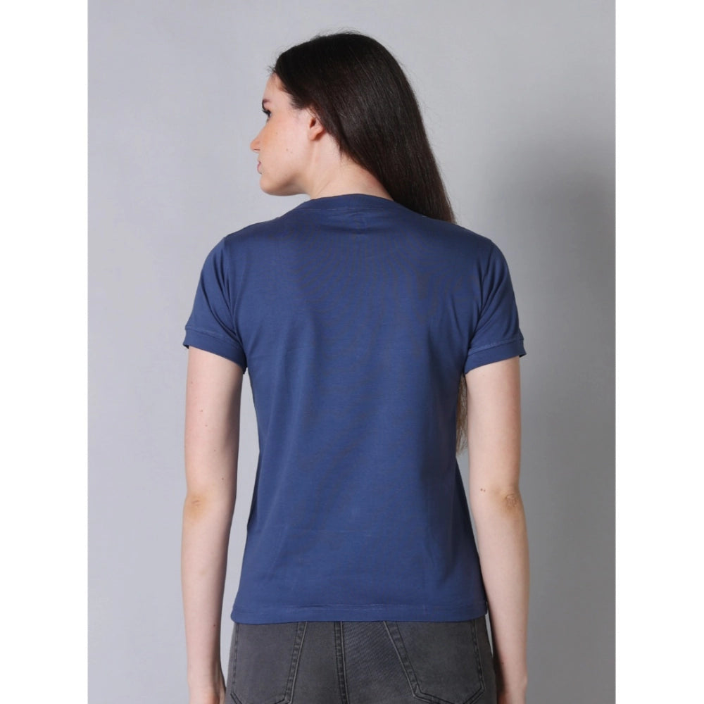 Ranili Cotton Blended Solid Round Neck Half Sleeve T-shirt
