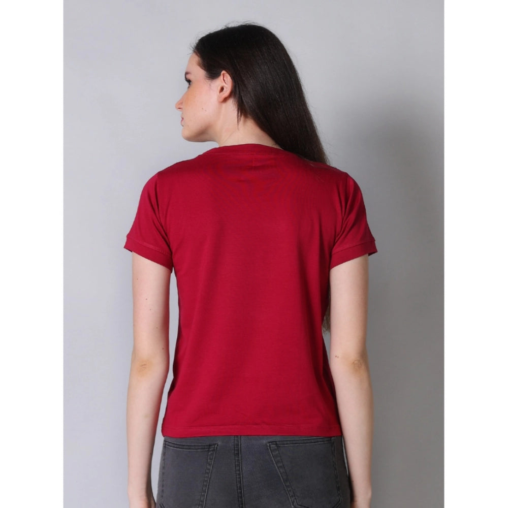 Ranili Cotton Blended Solid Round Neck Half Sleeve T-shirt