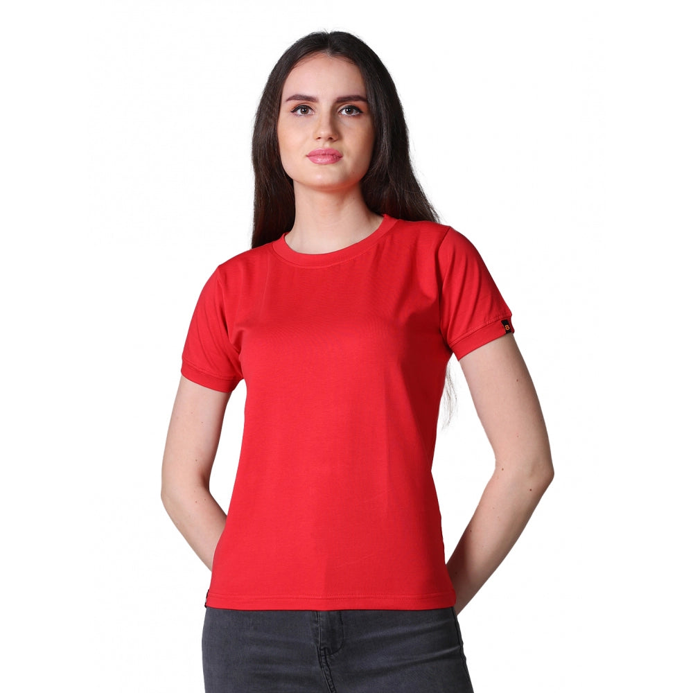 Ranili Cotton Blended Solid Round Neck Half Sleeve T-shirt