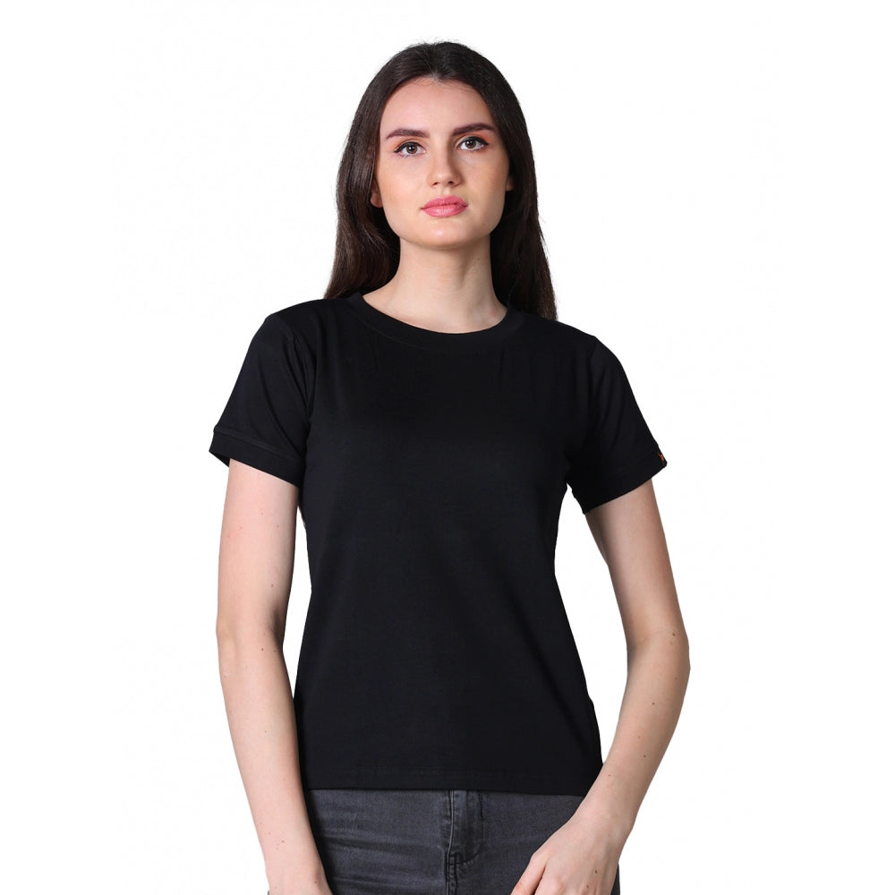 Ranili Cotton Blended Solid Round Neck Half Sleeve T-shirt