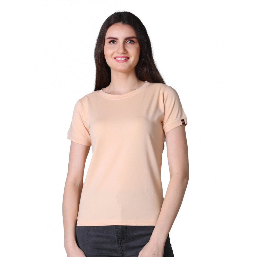 Ranili Cotton Blended Solid Round Neck Half Sleeve T-shirt