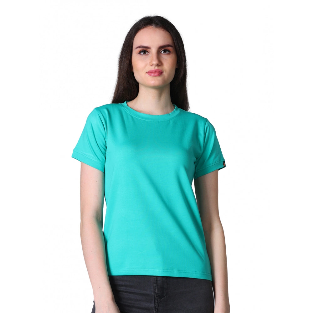 Ranili Cotton Blended Solid Round Neck Half Sleeve T-shirt
