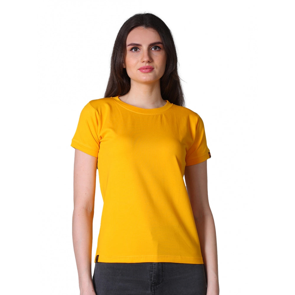 Ranili Cotton Blended Solid Round Neck Half Sleeve T-shirt
