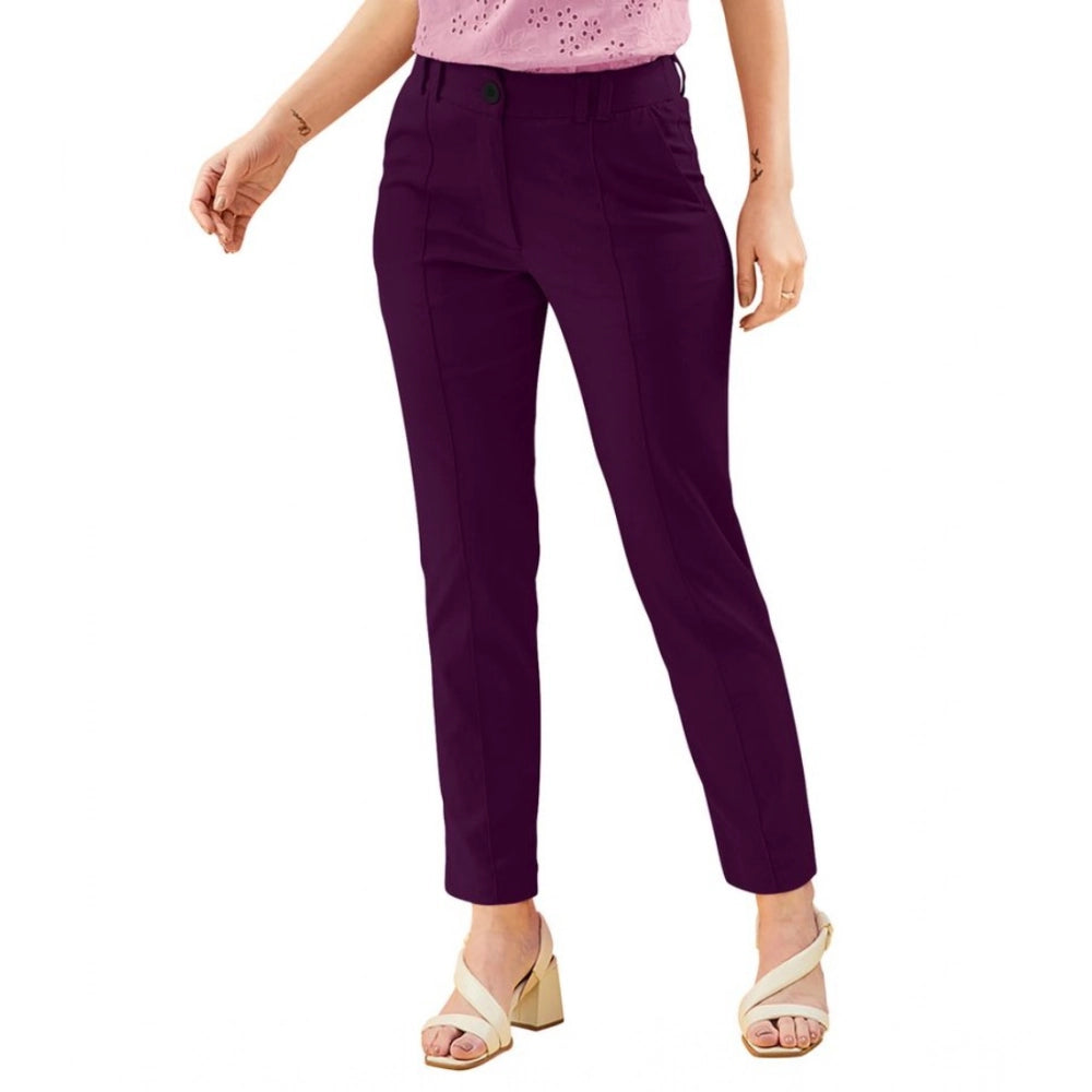 Ranili Polyester Solid With Pocket Pant