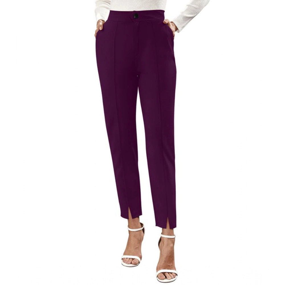 Ranili Polyester Solid With Pocket Pant