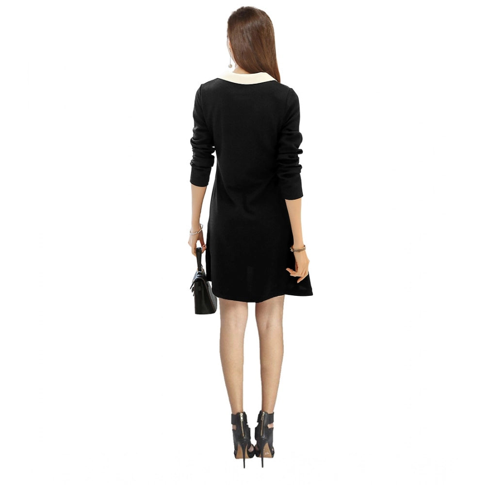 Ranili Polyester Solid Collar 3-4th Dress