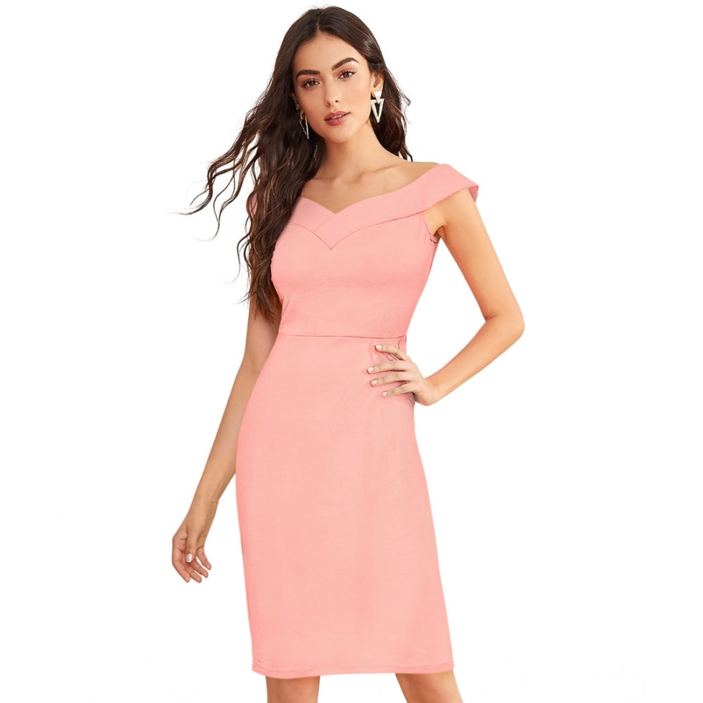 Ranili Knitting Stretchable Solid Round Neck Sleeveless Dress