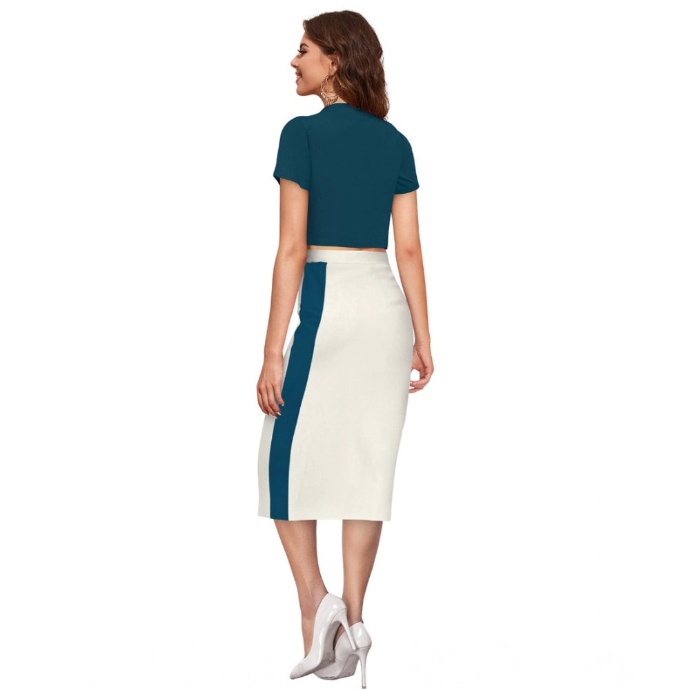 Ranili Knitting Stretchable Solid Round Neck Cap Sleeve Top