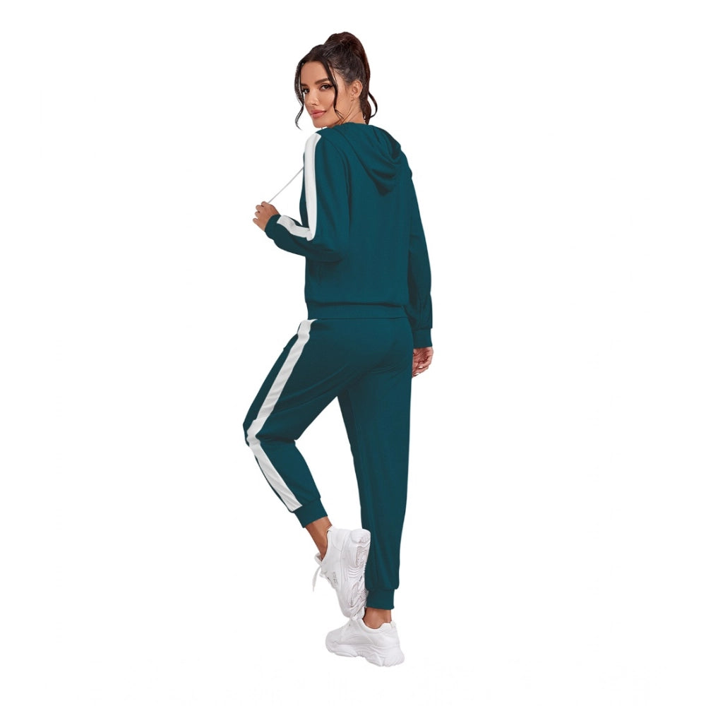 Ranili Knitting Stretchable Solid Hooded Neck Full Sleeve Track Suit