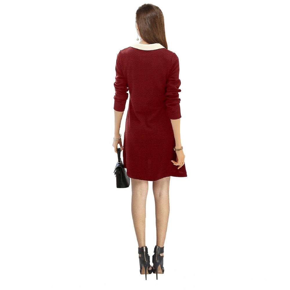 Ranili Polyester Solid Collar 3-4th Dress