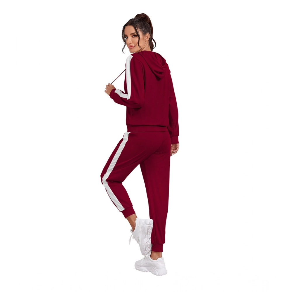 Ranili Knitting Stretchable Solid Hooded Neck Full Sleeve Track Suit