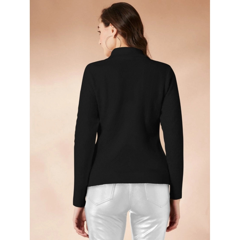 Ranili Polyester Solid High Neck Full Sleeve T-shirt