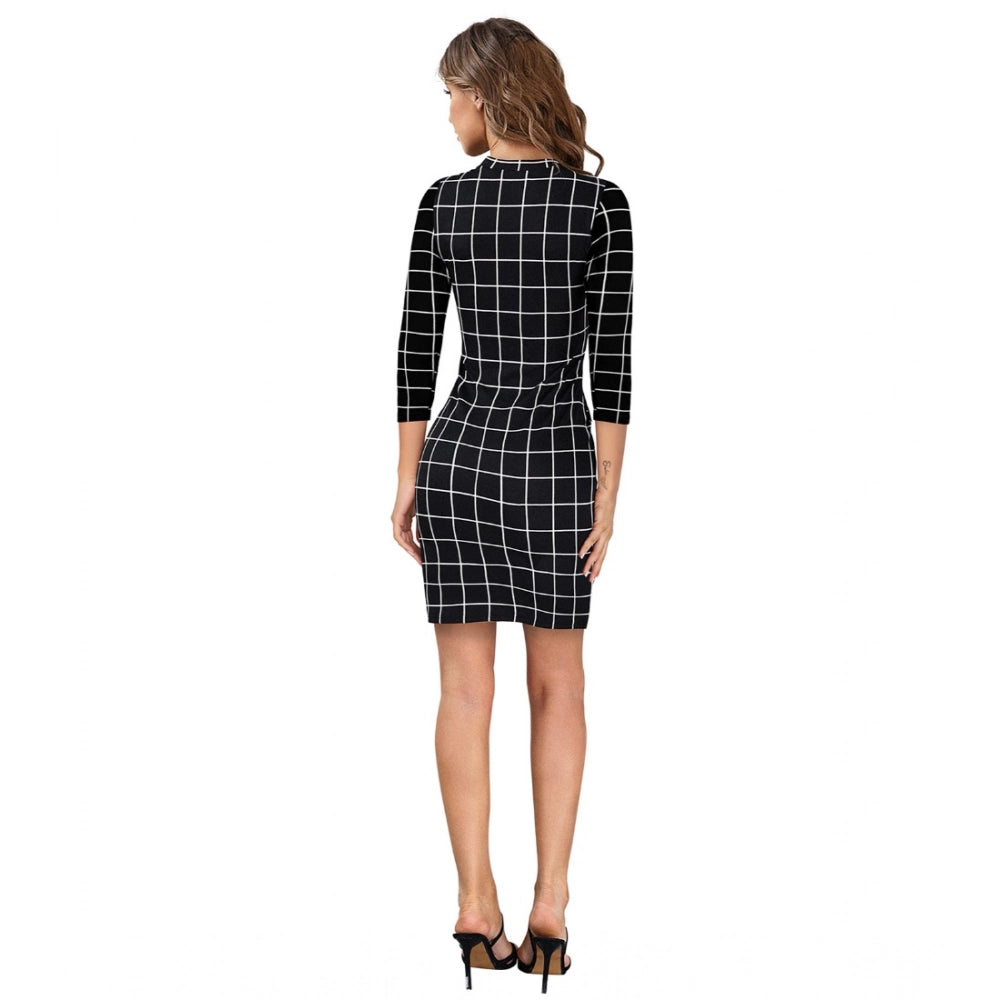 Ranili Polyester Solid High Neck Full Sleeve Dress