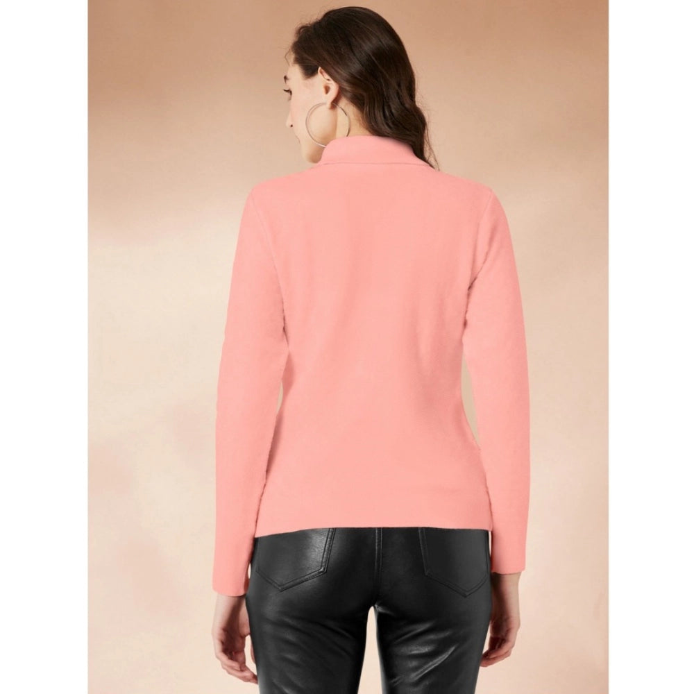 Ranili Polyester Solid High Neck Full Sleeve T-shirt