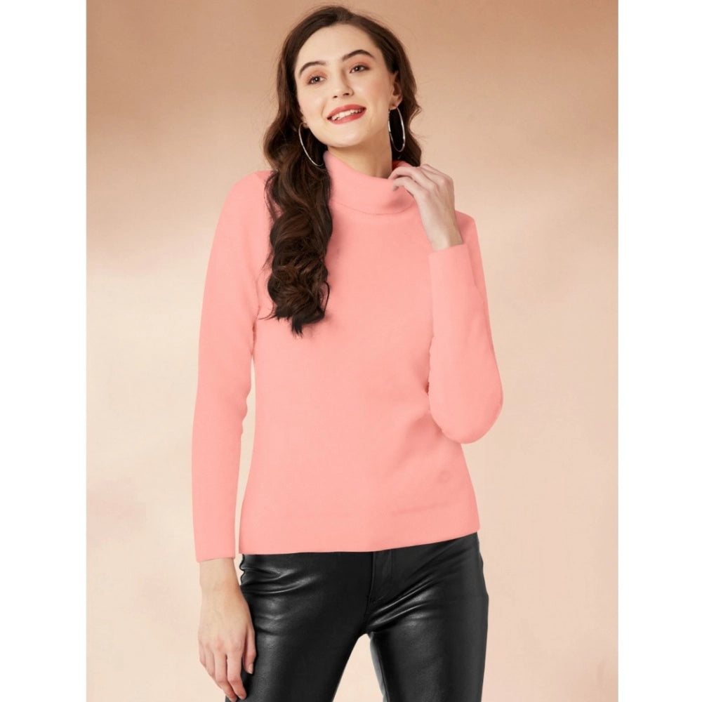 Ranili Polyester Solid High Neck Full Sleeve T-shirt