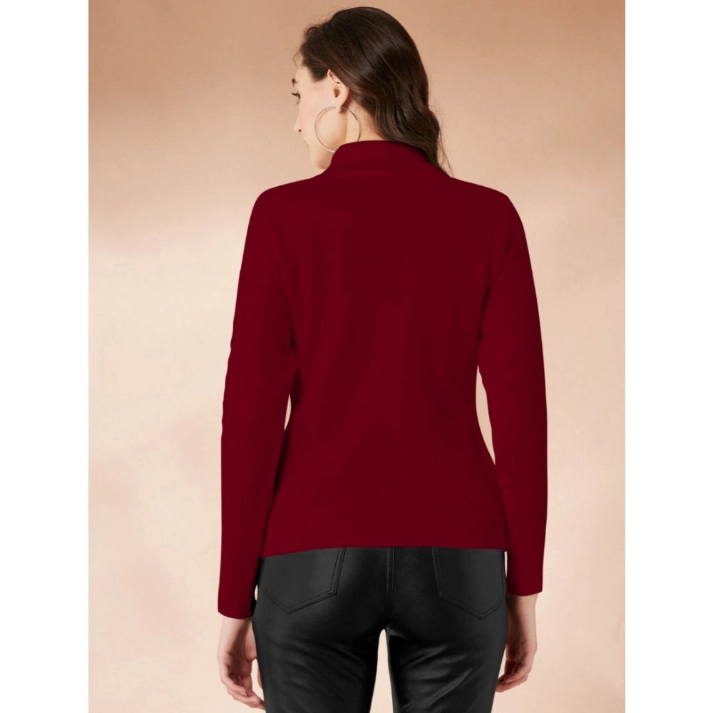 Ranili Polyester Solid High Neck Full Sleeve T-shirt