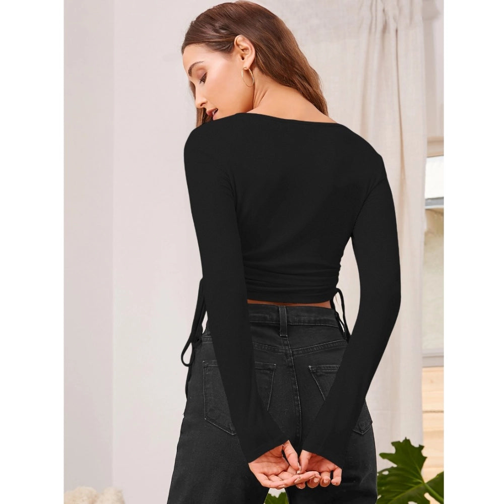 Ranili Polyester Solid Round Neck Full Sleeve Top