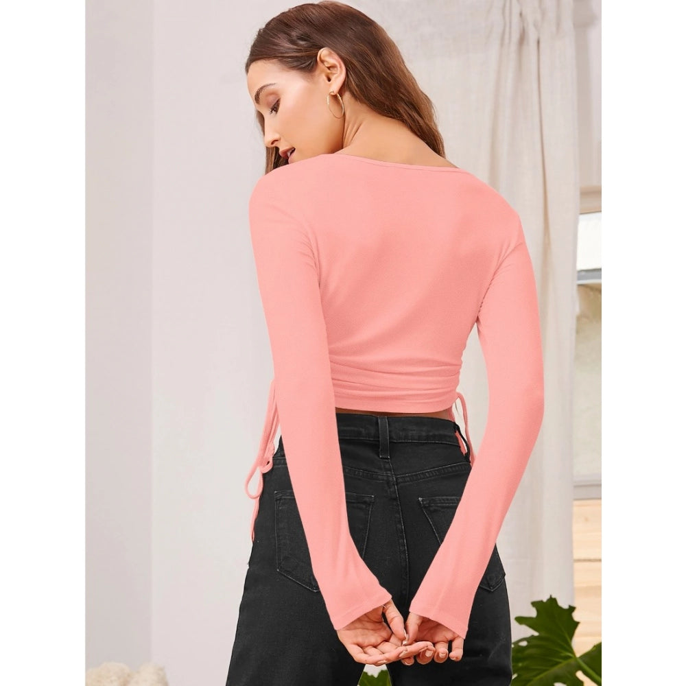 Ranili Polyester Solid Round Neck Full Sleeve Top