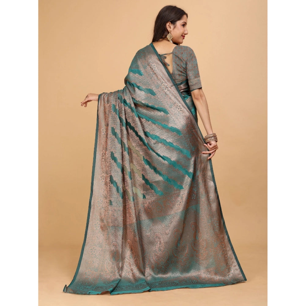 Ranili Organza Woven Saree With Unstitched Blouse