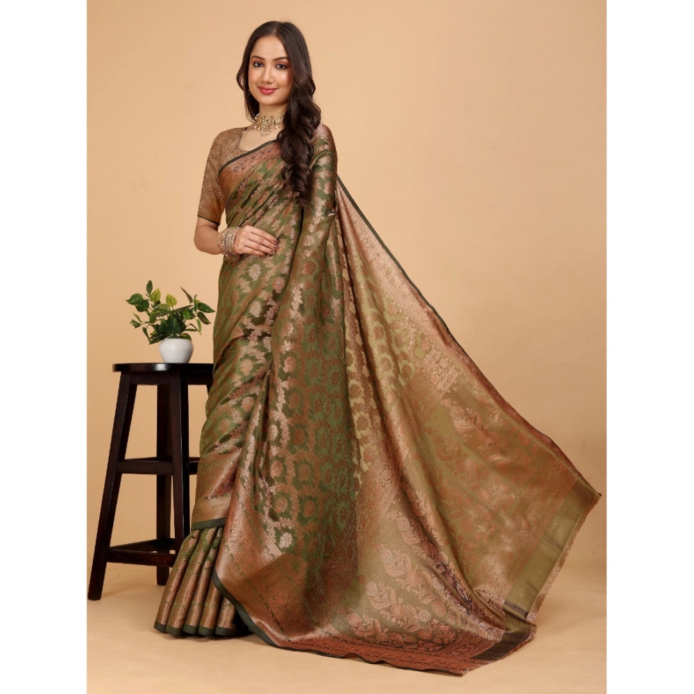 Ranili Organza Woven Saree With Unstitched Blouse