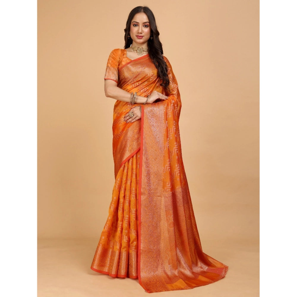 Ranili Organza Woven Saree With Unstitched Blouse