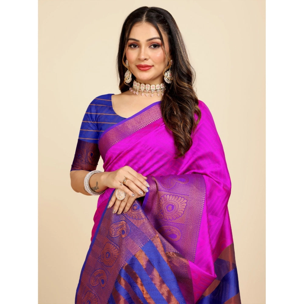 Ranili Organza Woven Saree With Unstitched Blouse