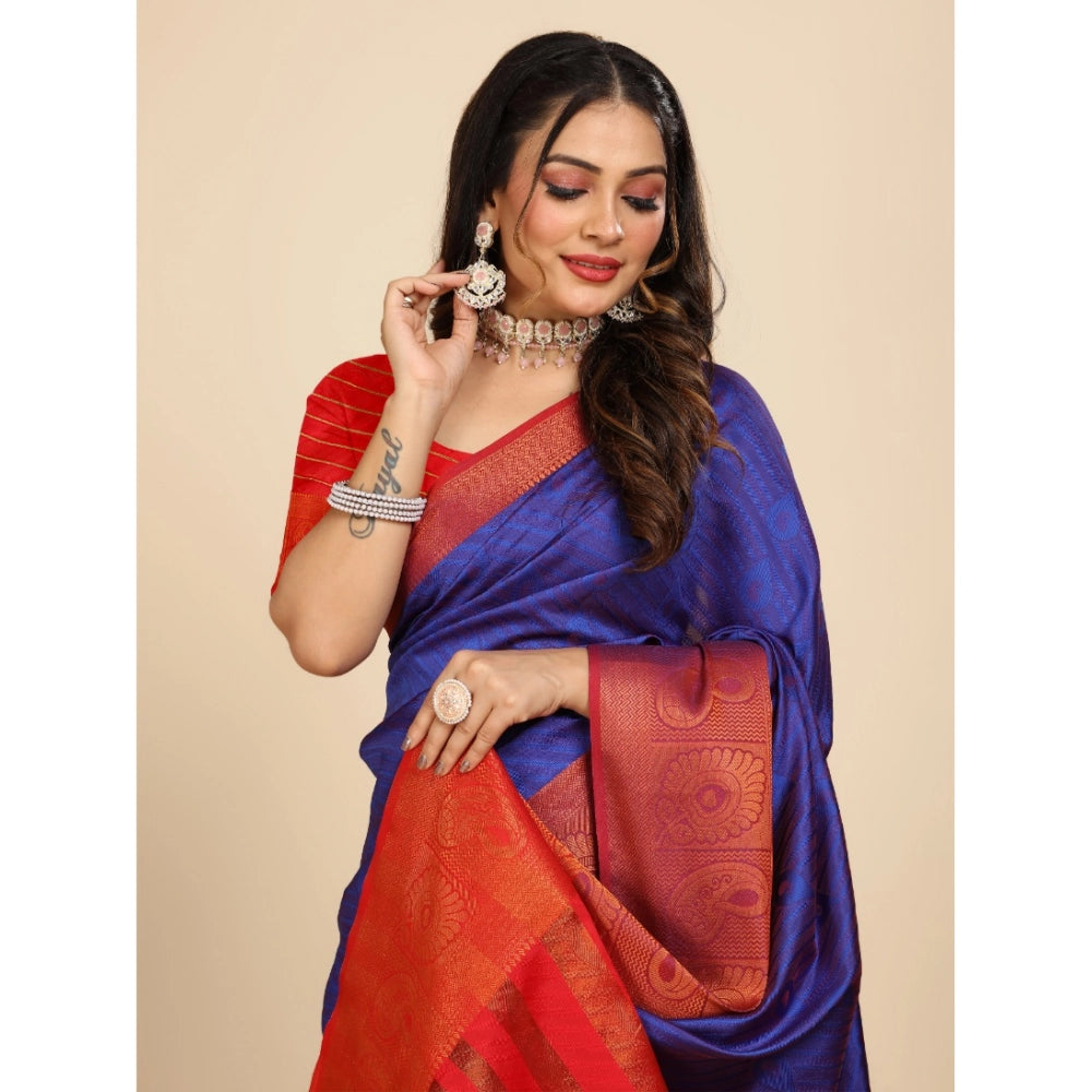 Ranili Organza Woven Saree With Unstitched Blouse