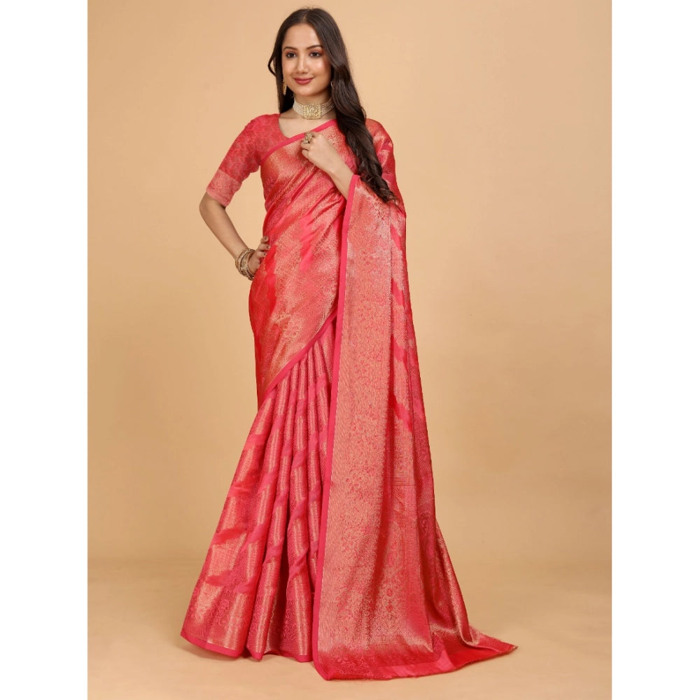 Ranili Organza Woven Saree With Unstitched Blouse