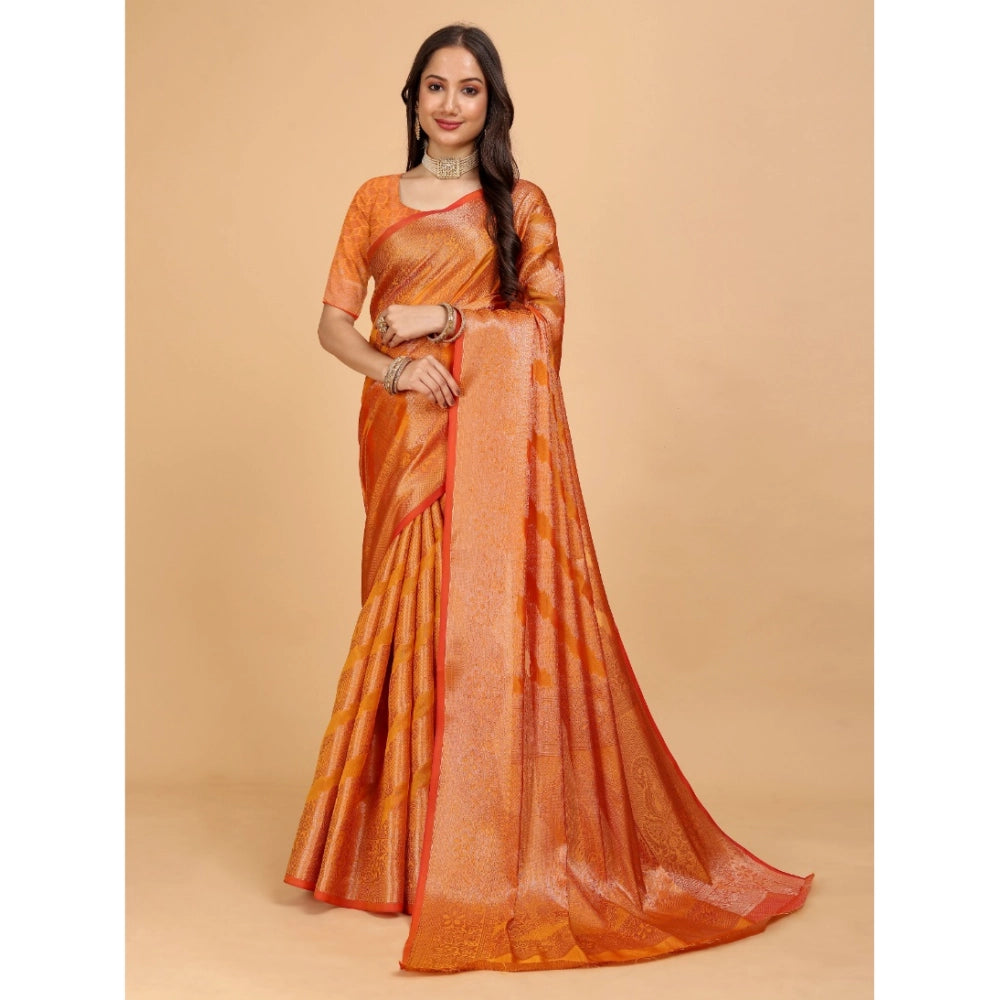 Ranili Organza Woven Saree With Unstitched Blouse